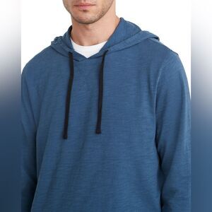 Vince Men’s Regular Fit Slub Popover Hoodie Ceramic Blue Size XXL